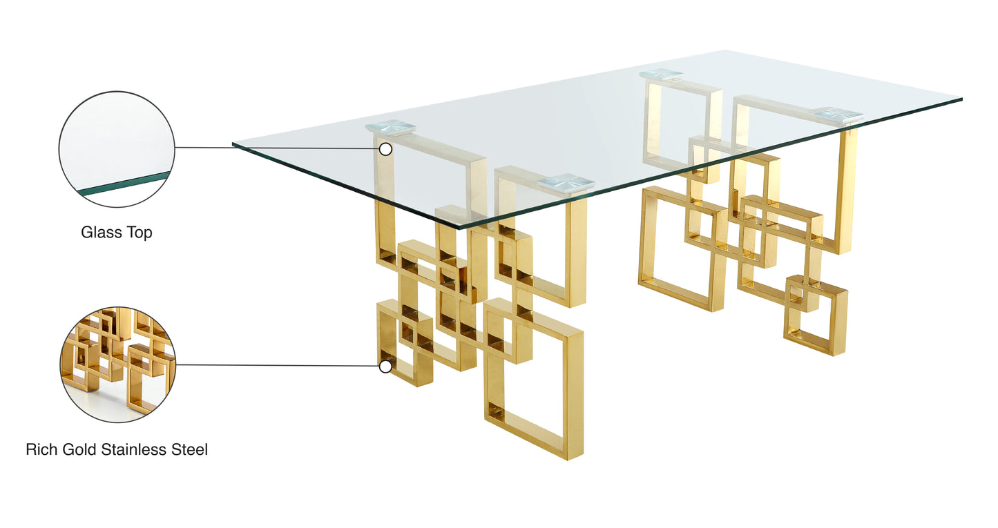 Luxe 2 Chrome Gold Dining Table