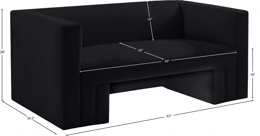 Lux Helson Velvet Loveseat