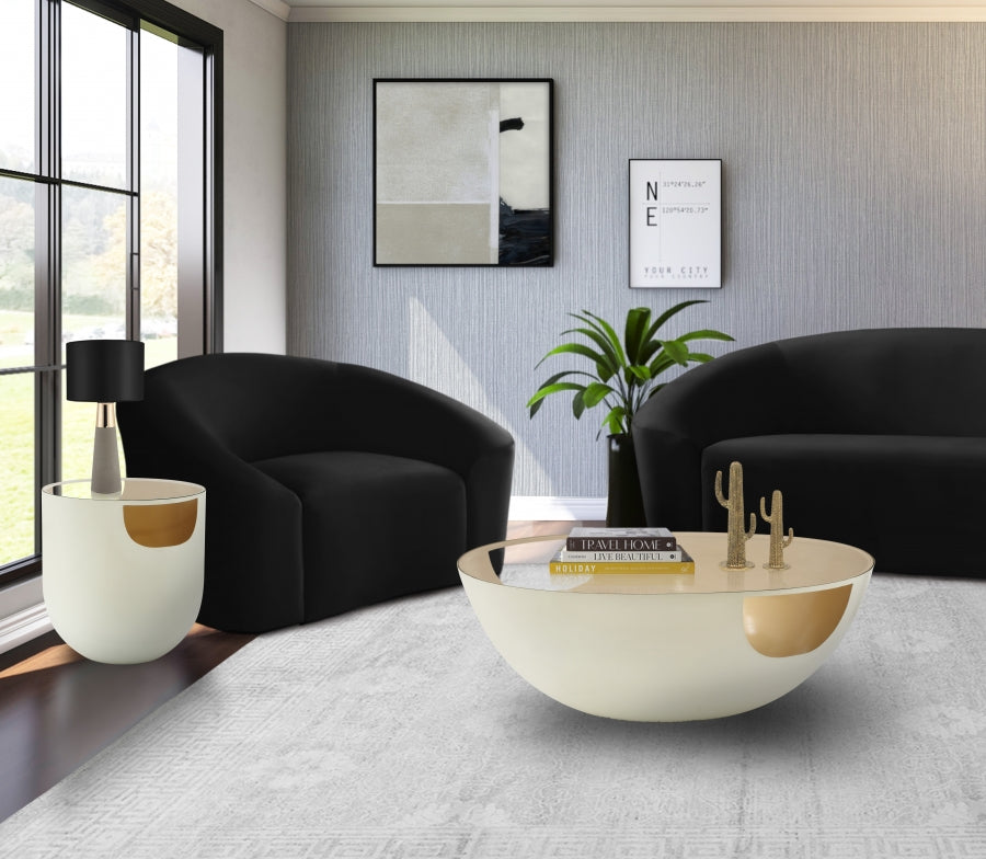 Half Egg Gold End Table