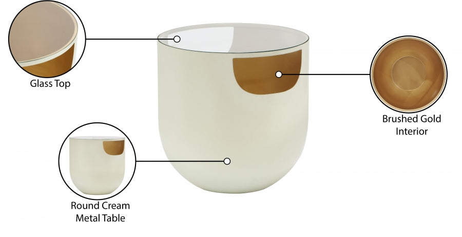 Half Egg Gold End Table