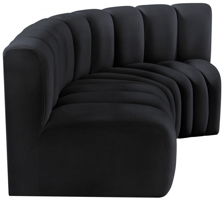 Curvy Arc Velvet 3pc. Sectional