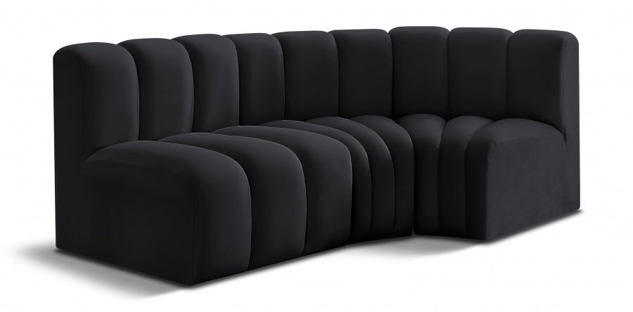 Curvy Arc Velvet 3pc. Sectional