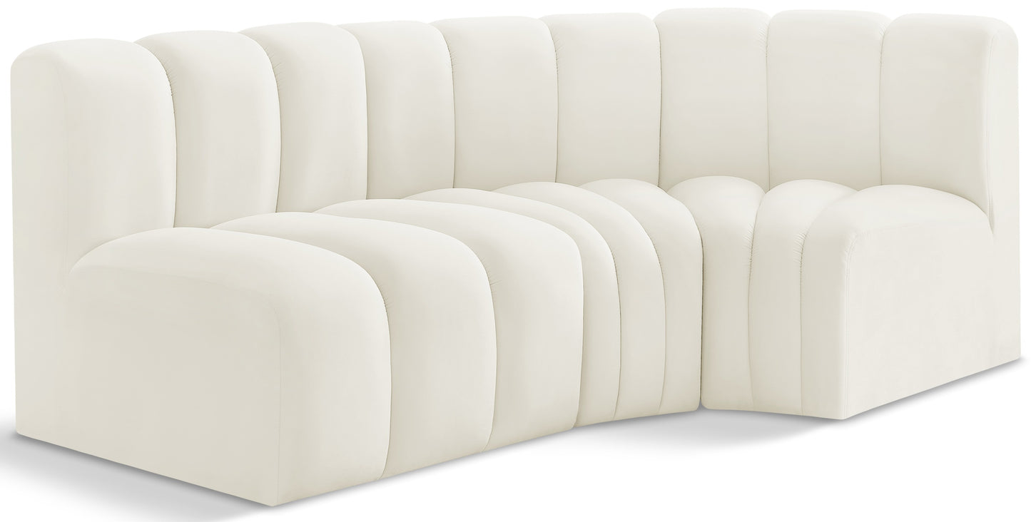 Curvy Arc Velvet 3pc. Sectional