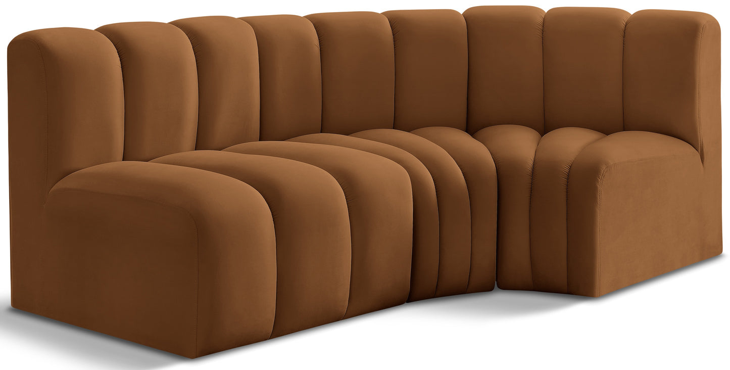 Curvy Arc Velvet 3pc. Sectional