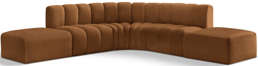 Curvy Arc Velvet 6pc. Sectional