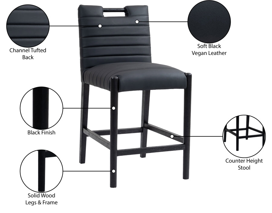 Vegan Leather Counter Stool
