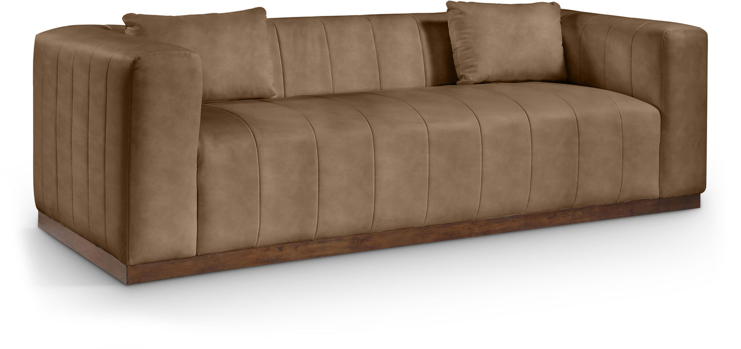 Luxe Haven Vegan Leather Upholstered Sofa