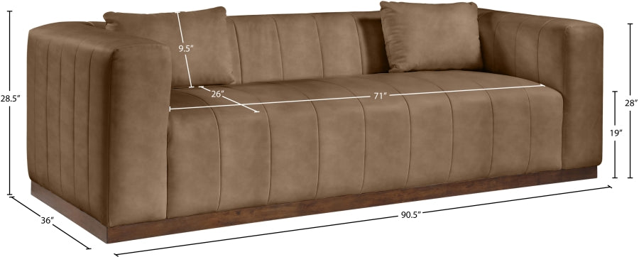 Luxe Haven Vegan Leather Upholstered Sofa