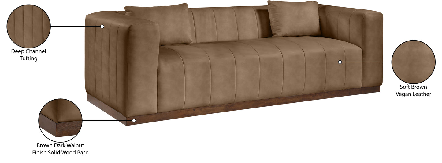 Luxe Haven Vegan Leather Upholstered Sofa