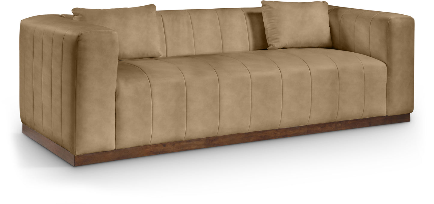 Luxe Haven Vegan Leather Upholstered Sofa