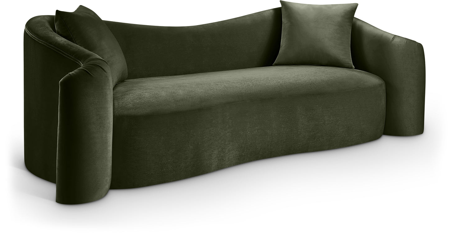 Rose Velvet Upholstered Sofa