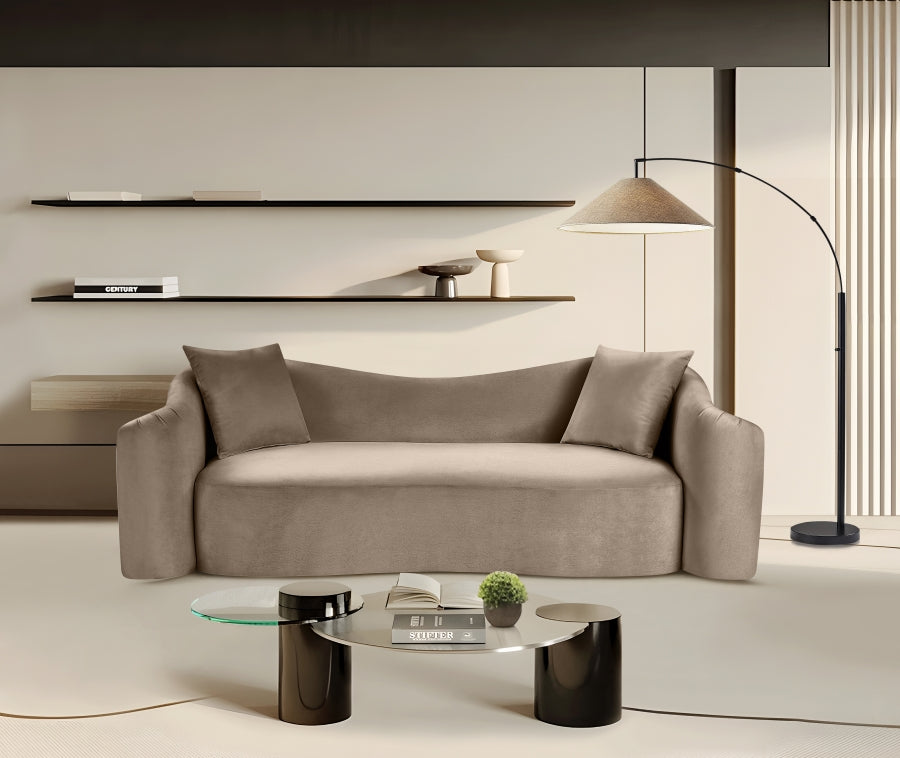 Rose Velvet Upholstered Sofa