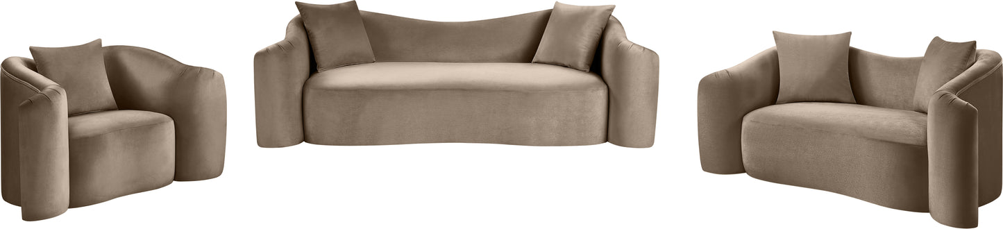 Rose Velvet Upholstered Sofa
