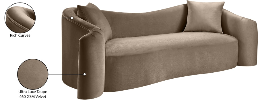 Rose Velvet Upholstered Sofa