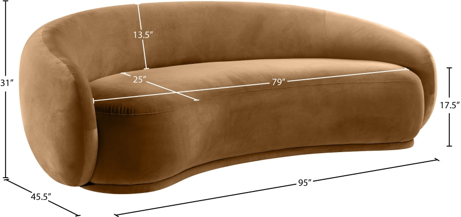 seline Velvet Upholstered Sofa