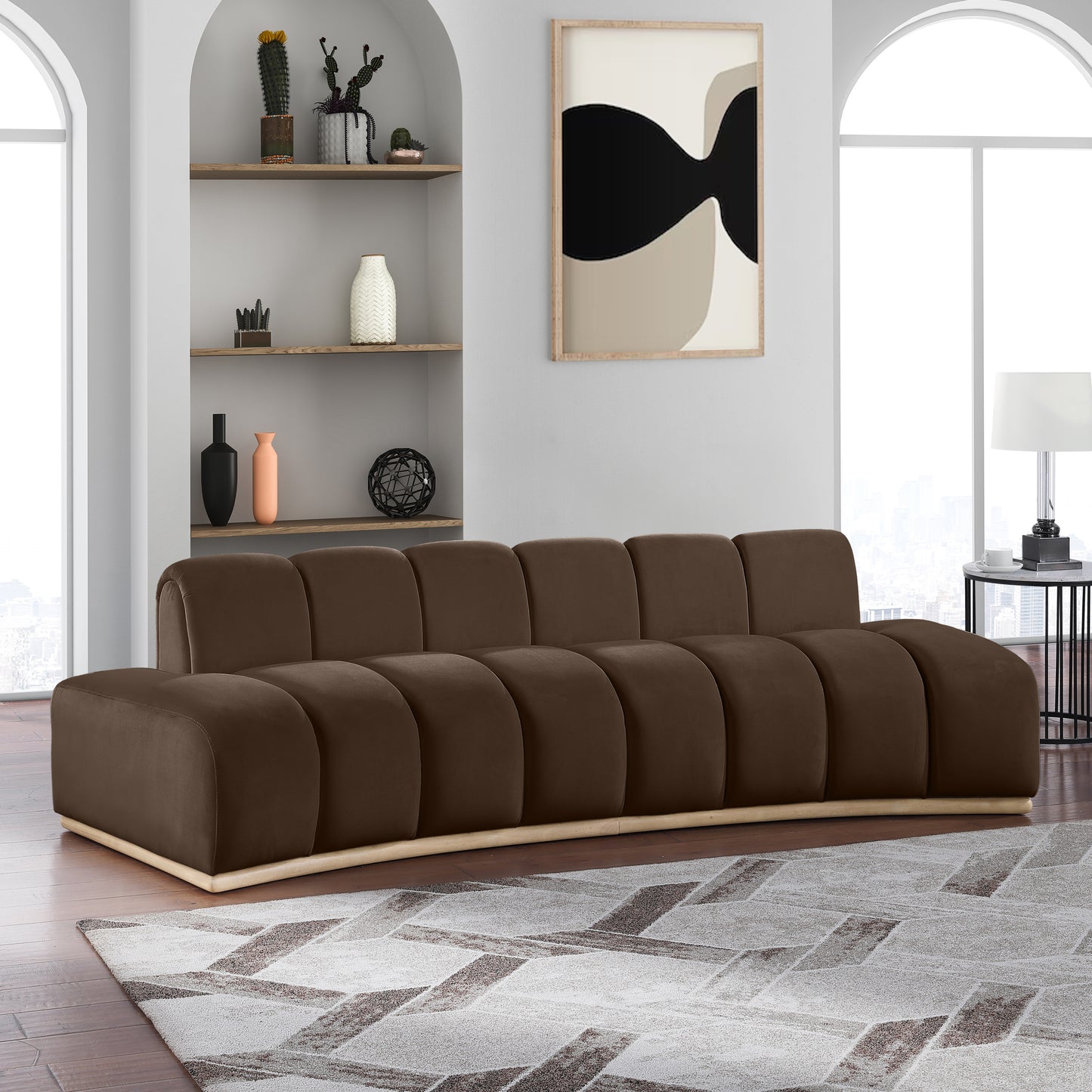 Velvet Upholstered Sofa