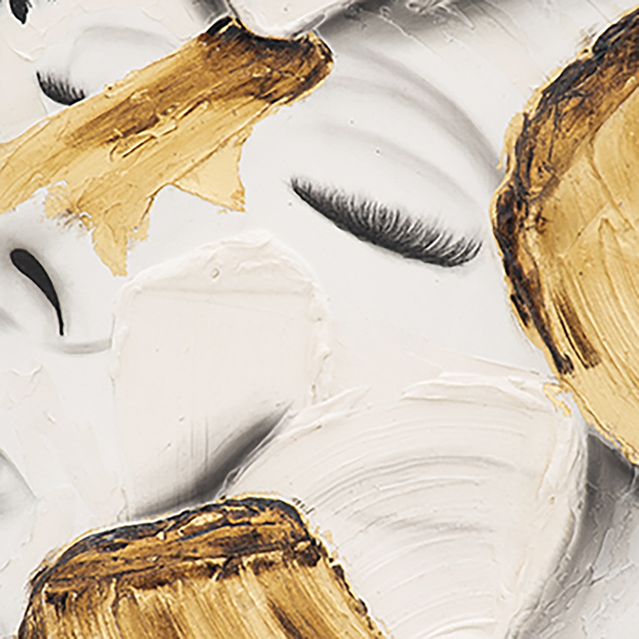 Hand Painted White/Gold Meditation Art