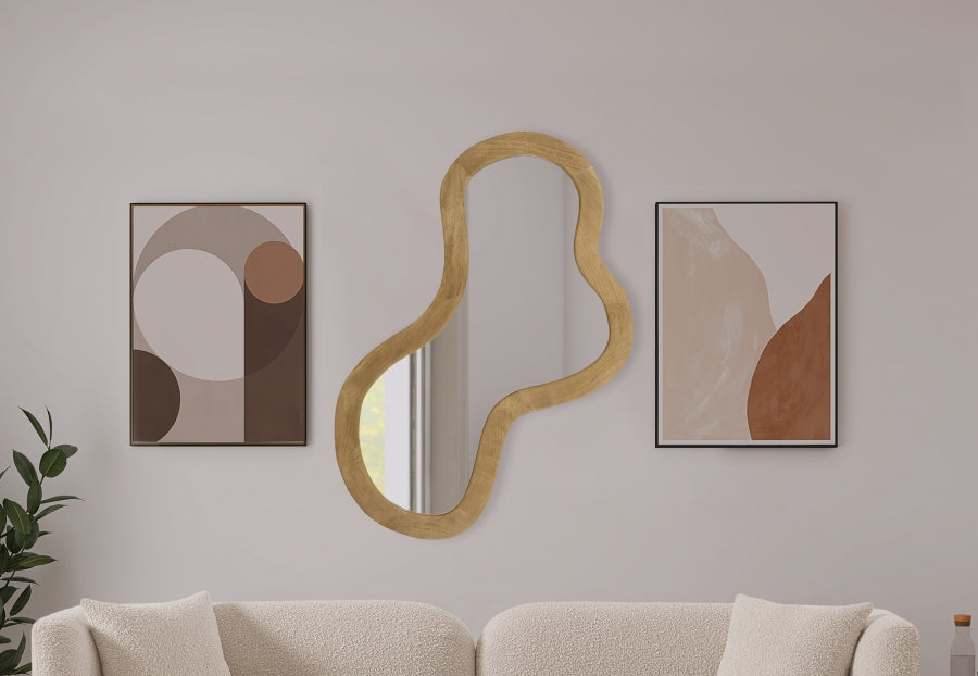 Curved Acacia Mirror