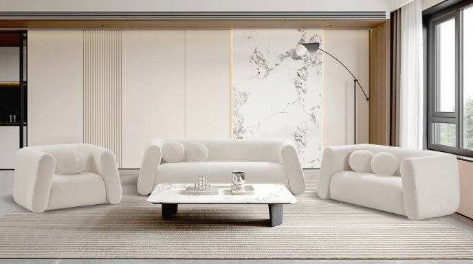 Abby Boucle Fabric Sofa