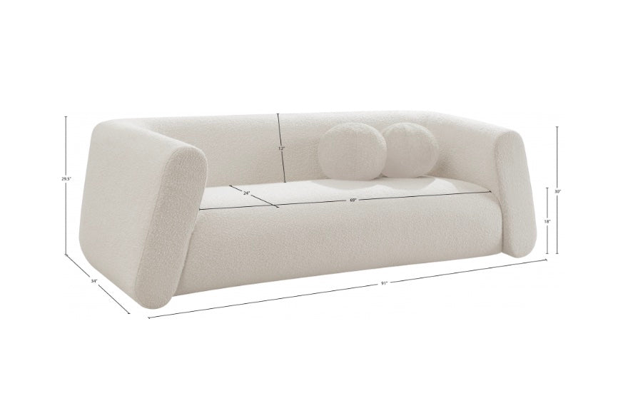 Abby Boucle Fabric Sofa
