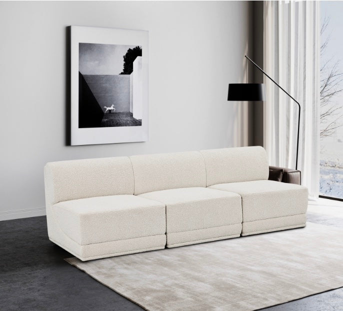 Omen Boucle Fabric Sofa- 3 Seat
