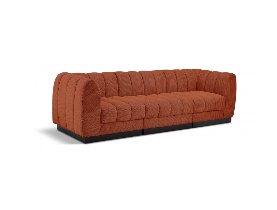 London Chenille Fabric Sofa with Arms- 3 Seat