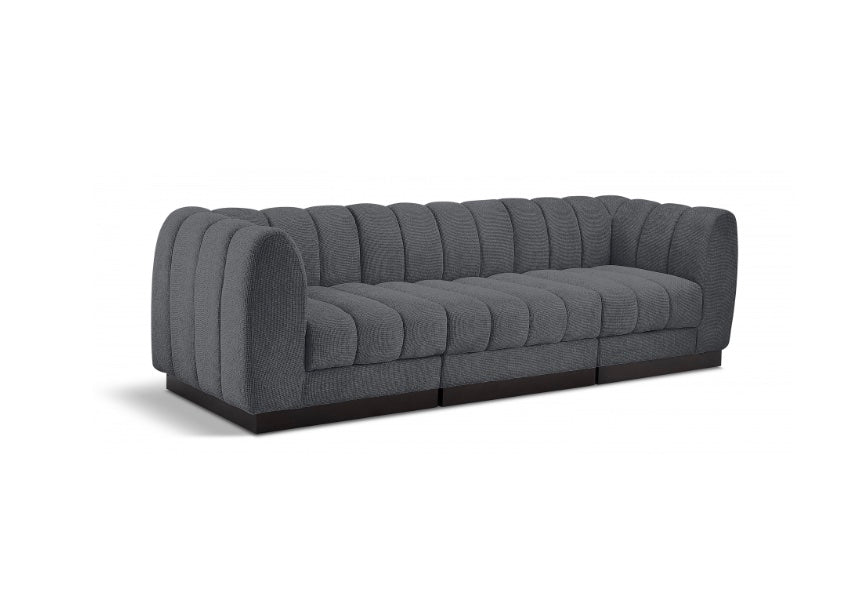 London Chenille Fabric Sofa with Arms- 3 Seat