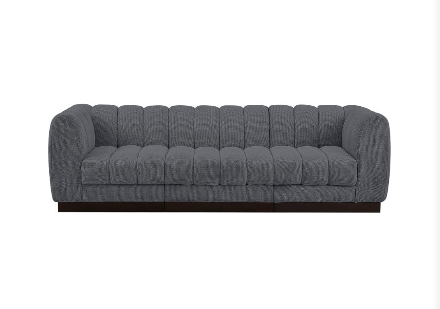 London Chenille Fabric Sofa with Arms- 3 Seat