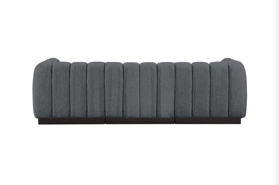 London Chenille Fabric Sofa with Arms- 3 Seat