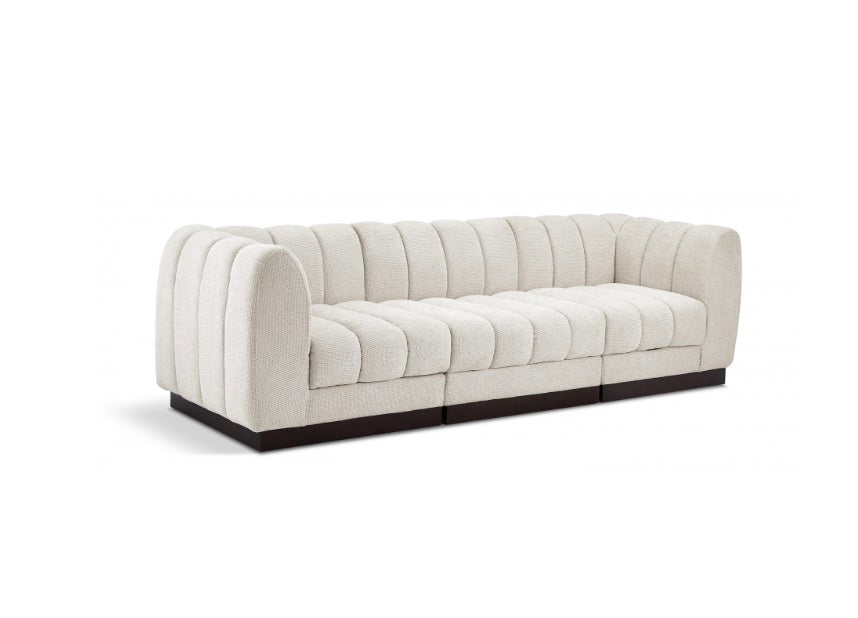 London Chenille Fabric Sofa with Arms- 3 Seat