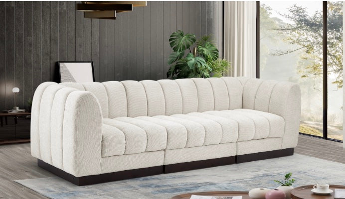 London Chenille Fabric Sofa with Arms- 3 Seat