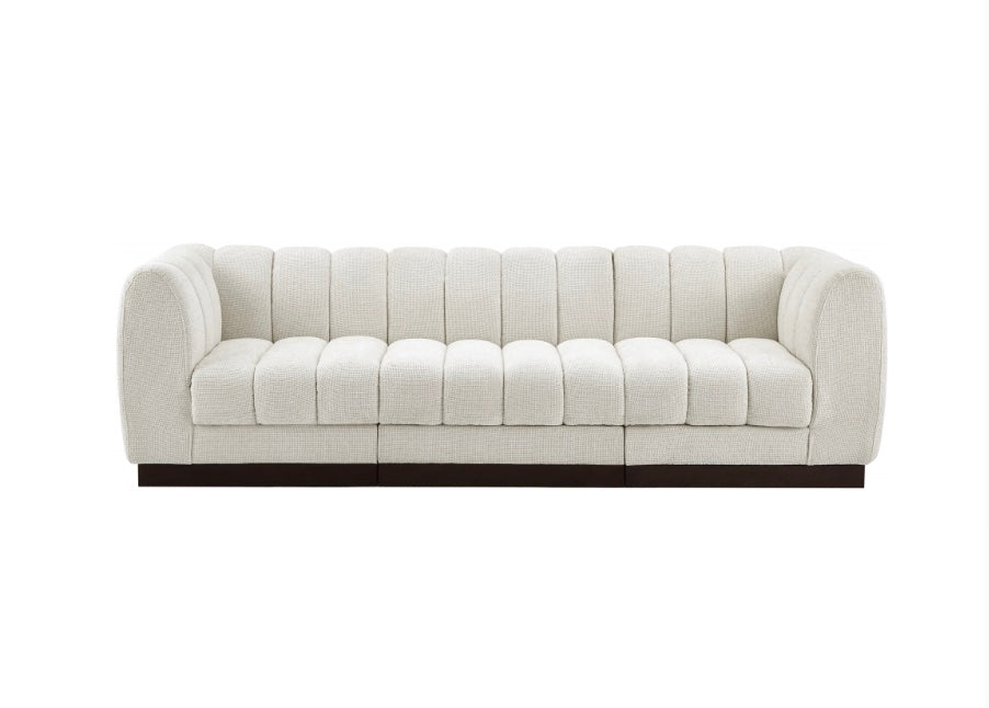 London Chenille Fabric Sofa with Arms- 3 Seat