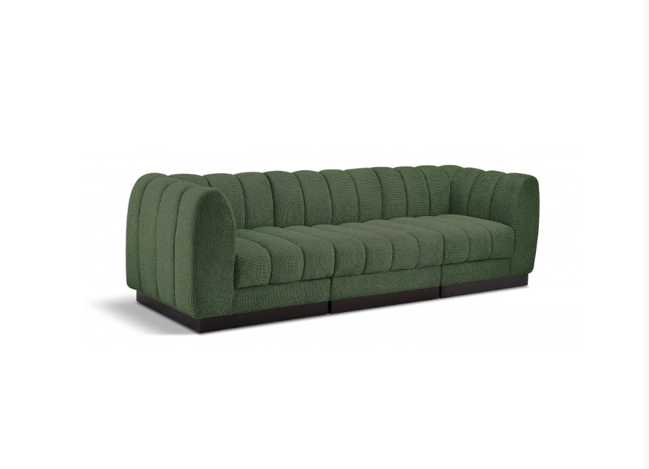 London Chenille Fabric Sofa with Arms- 3 Seat