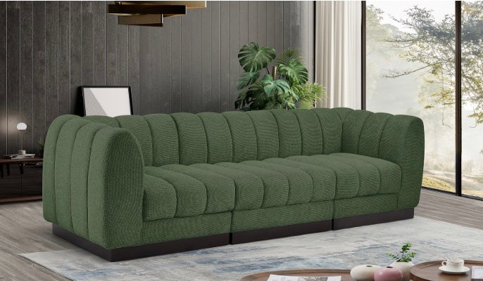 London Chenille Fabric Sofa with Arms- 3 Seat