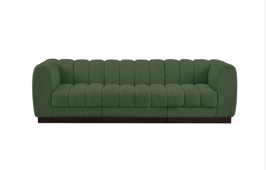 London Chenille Fabric Sofa with Arms- 3 Seat