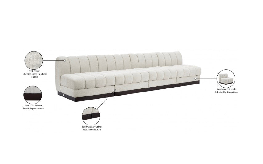 London Chenille Fabric Sofa- 4 Seat