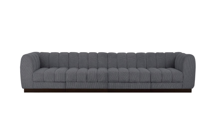 London Chenille Fabric Sofa with Arms- 4 Seat