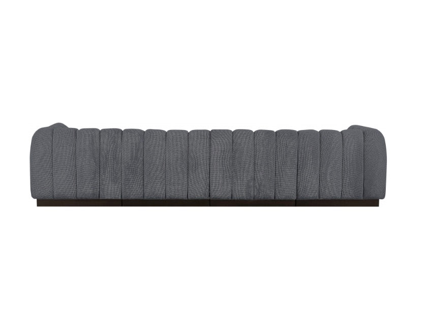 London Chenille Fabric Sofa with Arms- 4 Seat