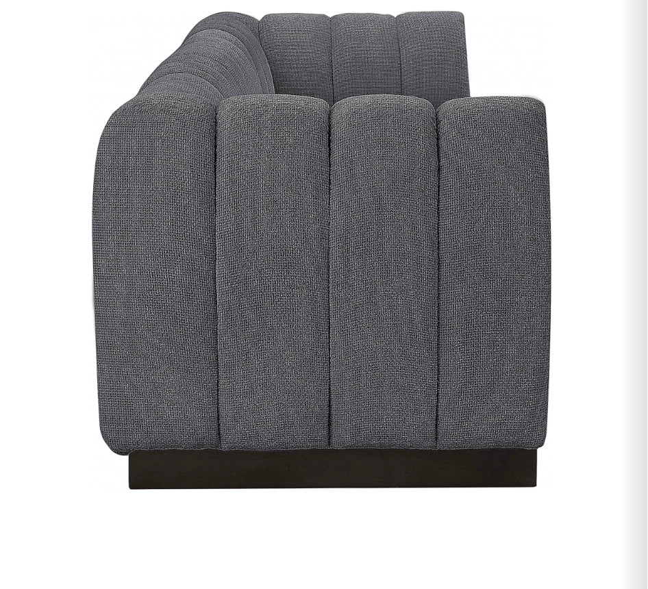 London Chenille Fabric Sofa with Arms- 4 Seat