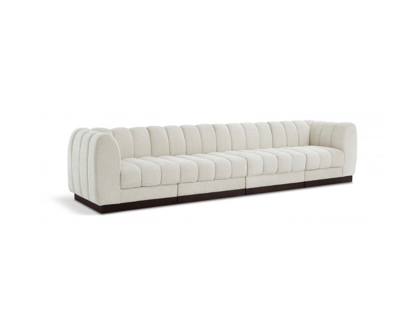 London Chenille Fabric Sofa with Arms- 4 Seat