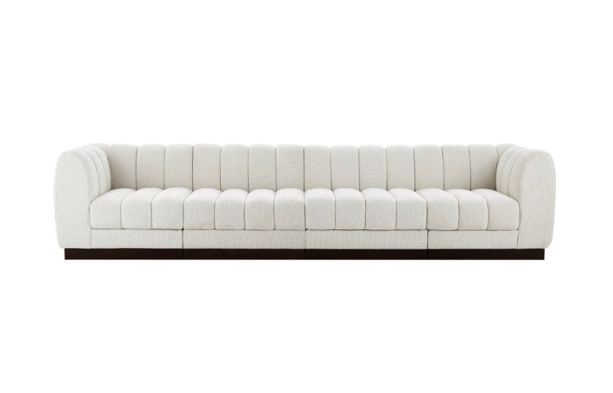 London Chenille Fabric Sofa with Arms- 4 Seat
