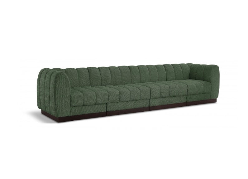 London Chenille Fabric Sofa with Arms- 4 Seat