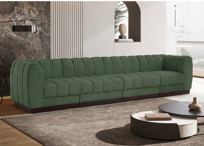 London Chenille Fabric Sofa with Arms- 4 Seat