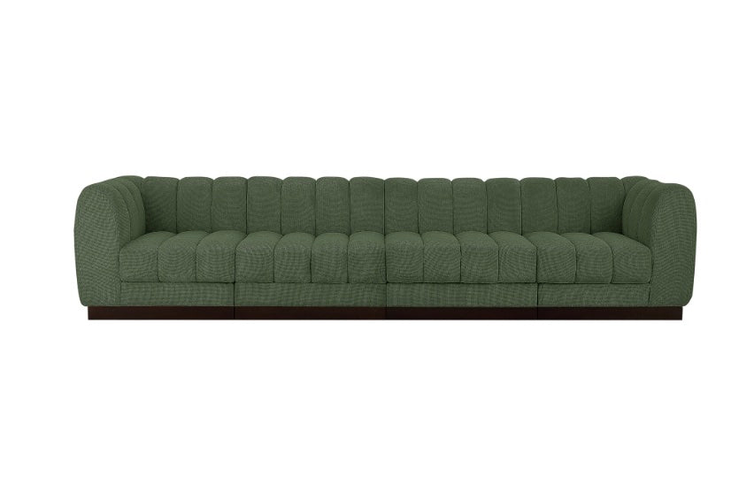 London Chenille Fabric Sofa with Arms- 4 Seat