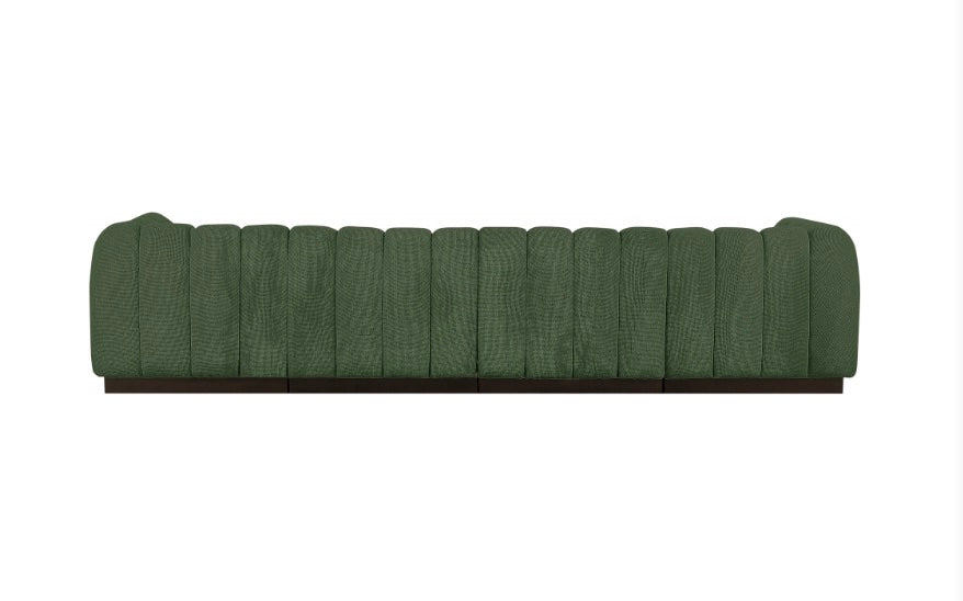 London Chenille Fabric Sofa with Arms- 4 Seat