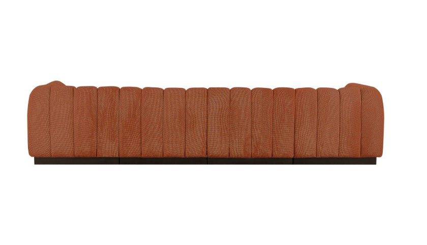 London Chenille Fabric Sofa with Arms- 4 Seat
