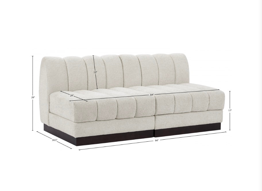 London Chenille Fabric Loveseat