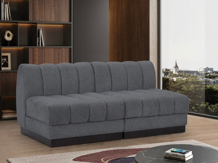 London Chenille Fabric Loveseat