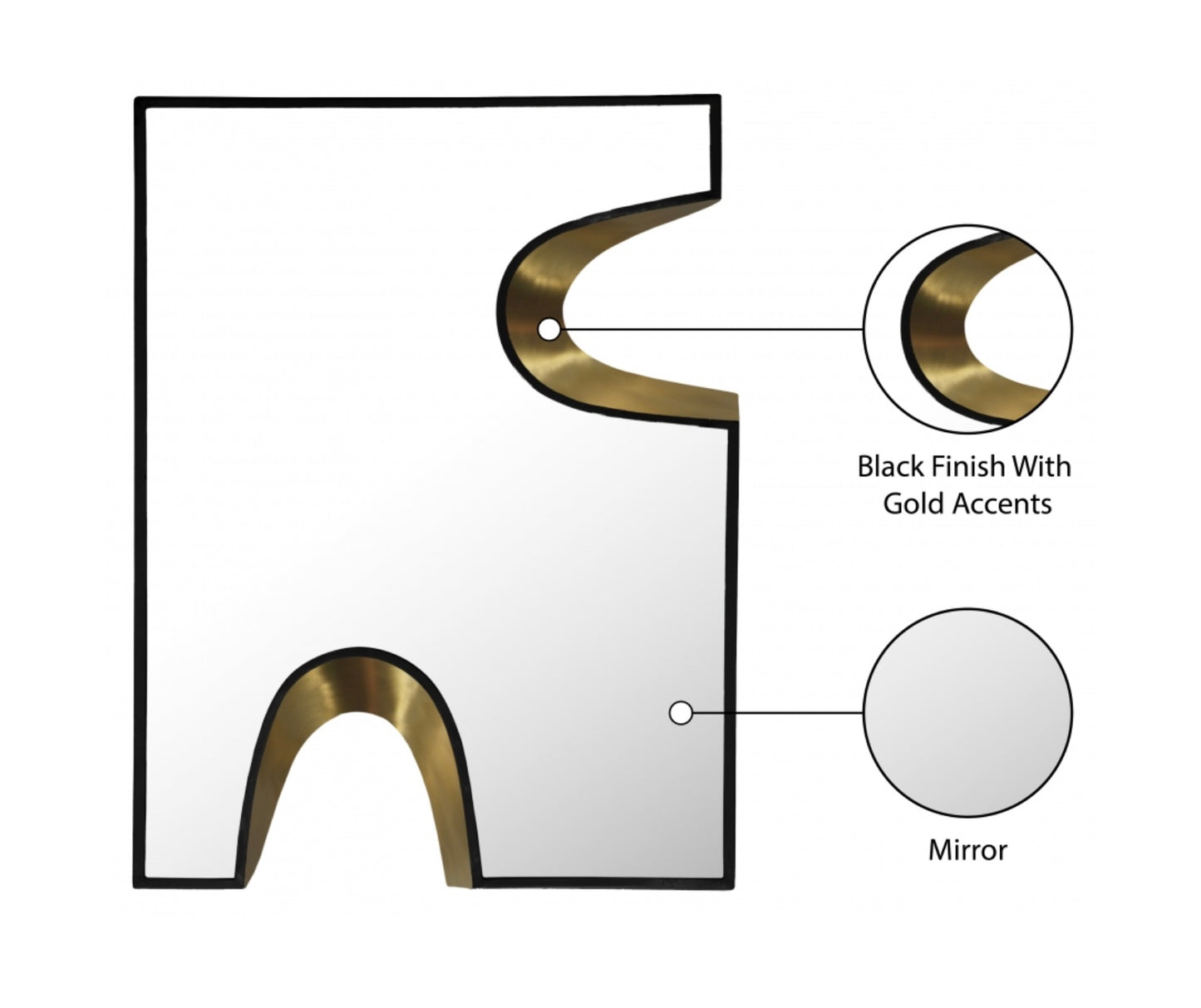 Puzzle Piece Mirror- Gold
