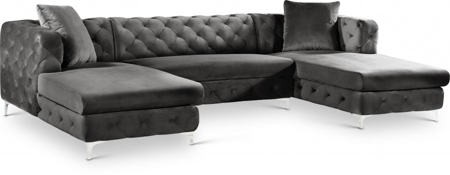 Oakland Velvet 3pc. Sectional